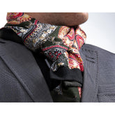 Men Suede Microfiber Soft Black Colorful Paisley Scarf - Amedeo Exclusive